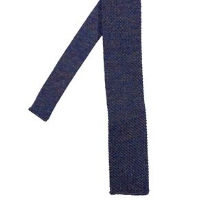 Summit Hill Navy Blue Knit Tie Mens OS Square End Marled Textured Necktie
